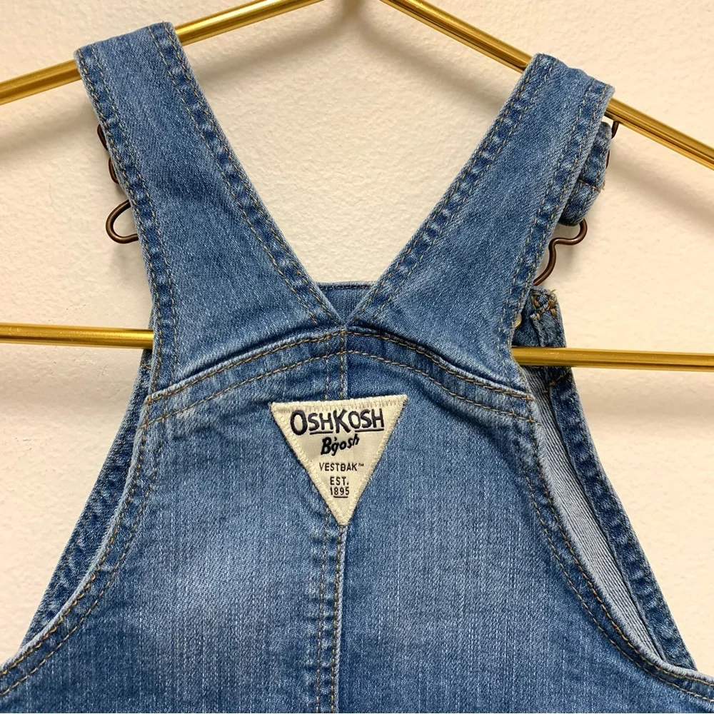 Osh Kosh Denim‎ Overall Dress Lot Of 2 Size 18M Raw Hem Tiered Ruffle